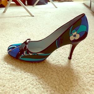 Emilio Pucci Satin Blue Heels Sz9/40